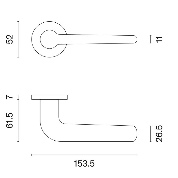 Aprile Solid Aprile door handles AZALIA matt gold round Ø 52x7 mm