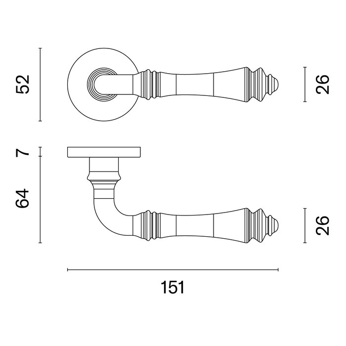 Aprile Massieve goud gepolijste Aprile deurklinken CAMELIA rond Ø 52x7 mm