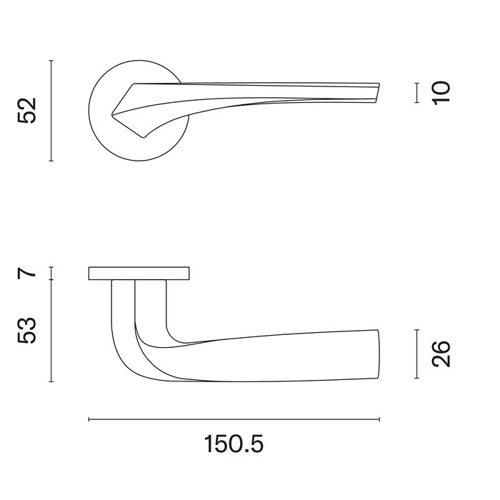 Aprile Massive Aprile Türgriffe DALIA Chrom poliert rund Ø 52x7 mm