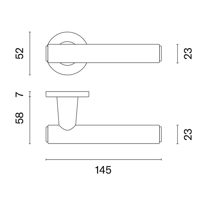 Aprile Solid Aprile door handles EGERIA Ø52mm - matt black/black leather