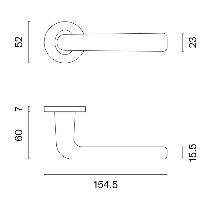 Aprile Solid black Aprile door handles TULIPA round Ø 52x7 mm