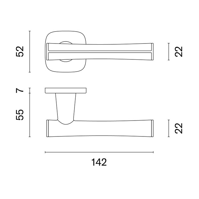Aprile Solid Aprile door handles DAVIDIA square rounded - Gold polished/brown leather
