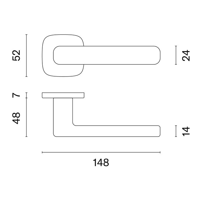 Aprile Solid Aprile door handles IXIA 52x52x7mm rounded - Graphite
