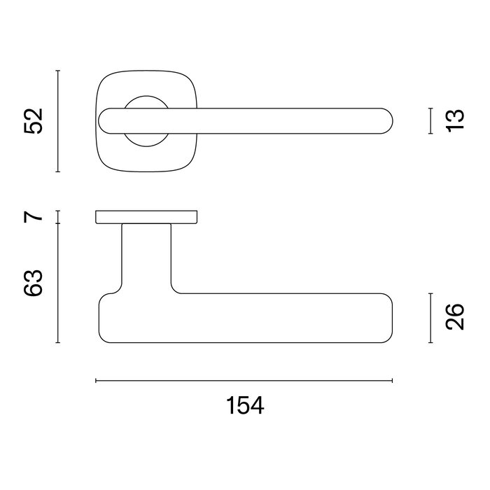 Aprile Solid Aprile door handles MARANTA 52x52x7mm rounded - gold polished