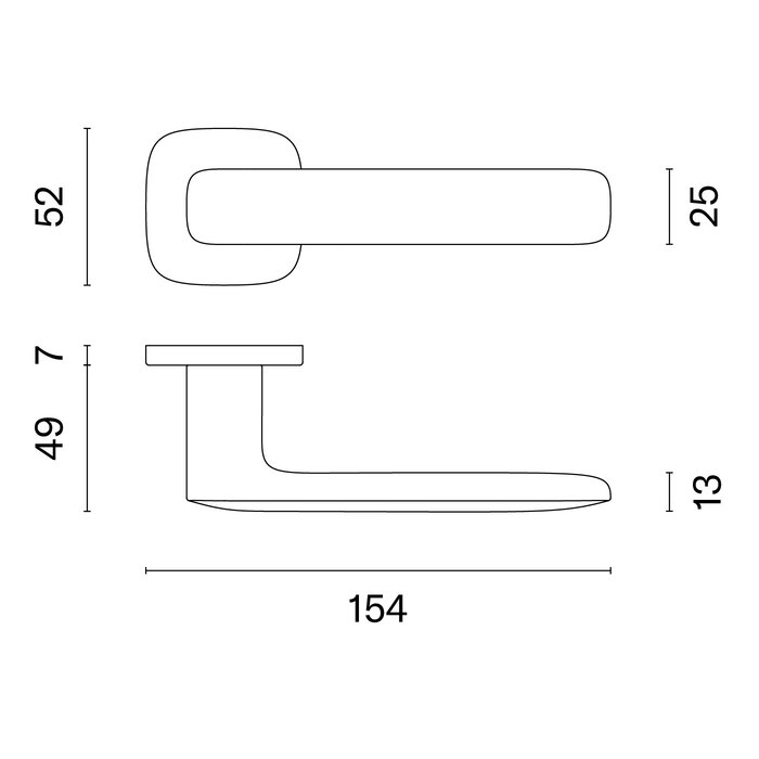 Aprile Solid Aprile door handles STELLA 52x52x7mm rounded - matt gold