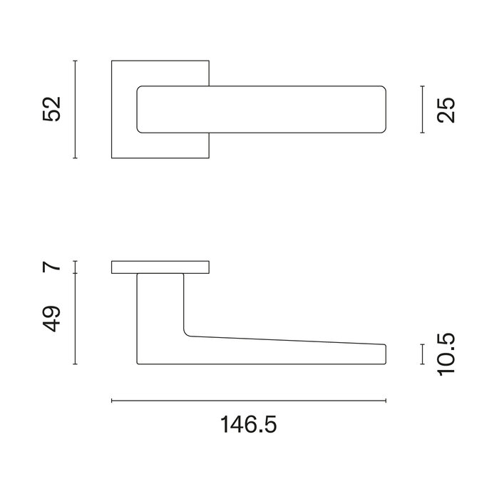 Aprile Solid Aprile door handles ERICA square 52x52x7mm Chrome polished