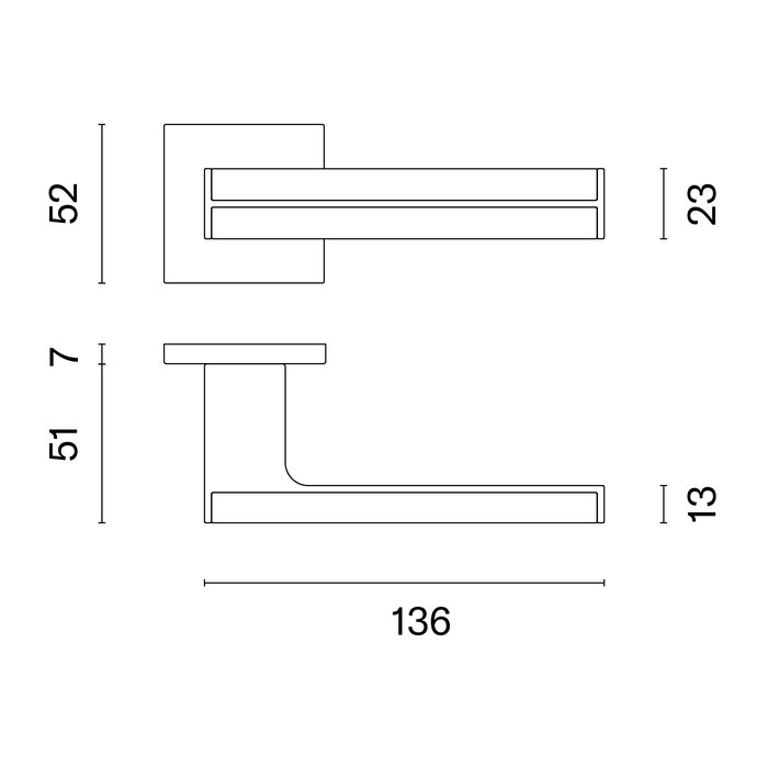 Aprile Solid APRILE door handles IMPERATA 52x7mm - matt black/oak wood