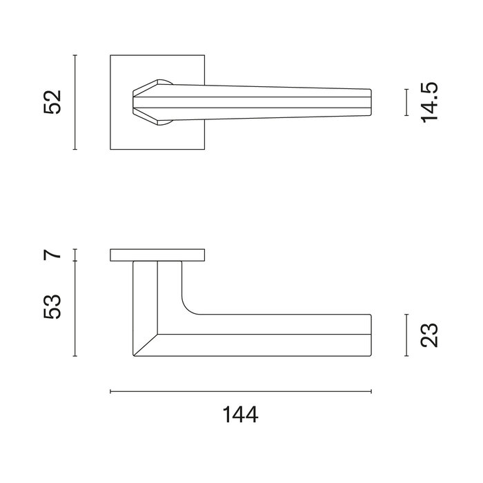 Aprile Solid Aprile door handles JASMINA matt gold square 52x52x7mm
