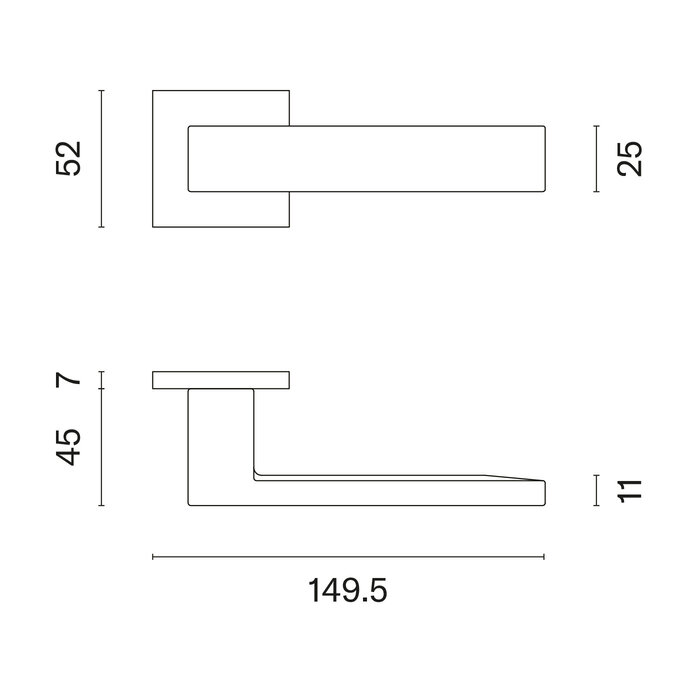 Aprile Massive mattweiße Aprile Türgriffe PINA quadratisch 52x52x7mm