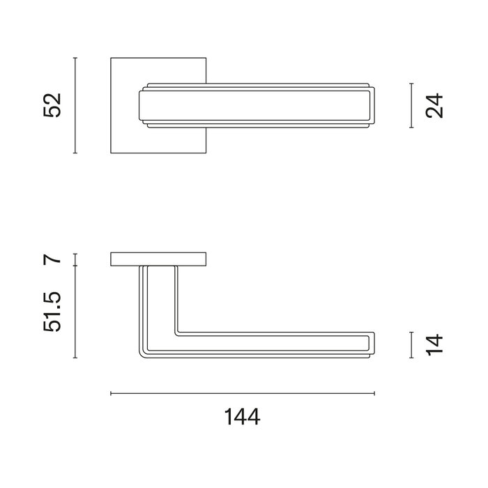 Aprile Solid Aprile door handles RAFLESIA matt gold square 52x52x7mm