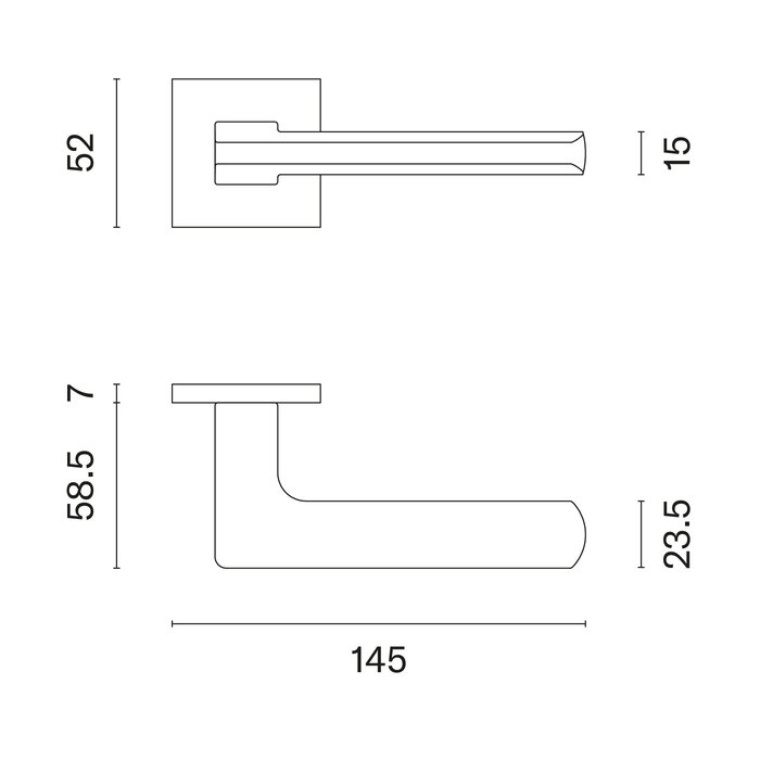 Aprile Solid black Aprile door handles YUKA square 52x52x7mm