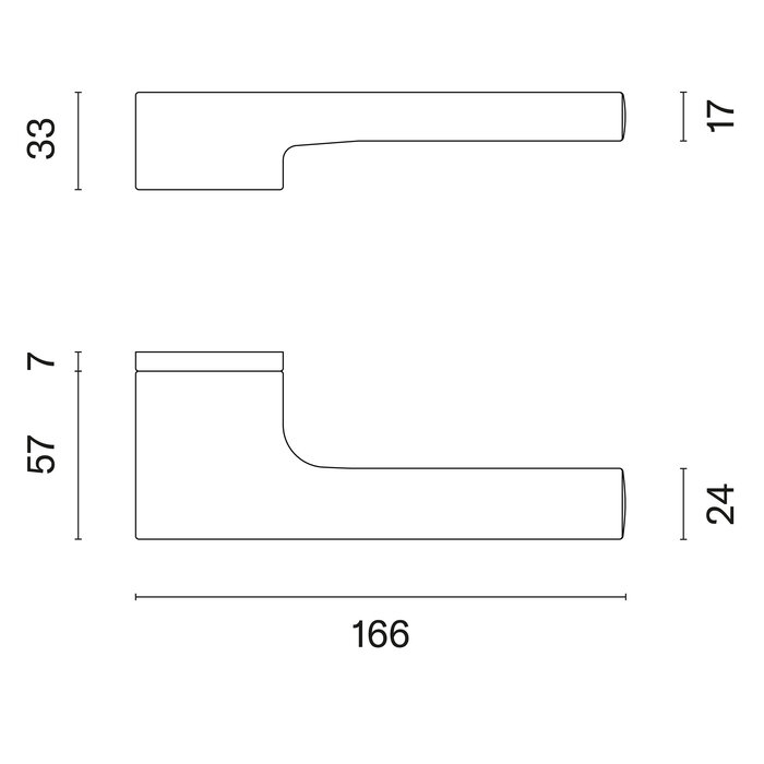 Aprile Aprile door handles LUPINA rectangular 50x33 mm - graphite