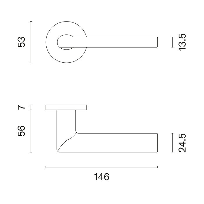 Aprile Massive Aprile Türgriffe KALMIA Chrom poliert Ø 53x7 mm