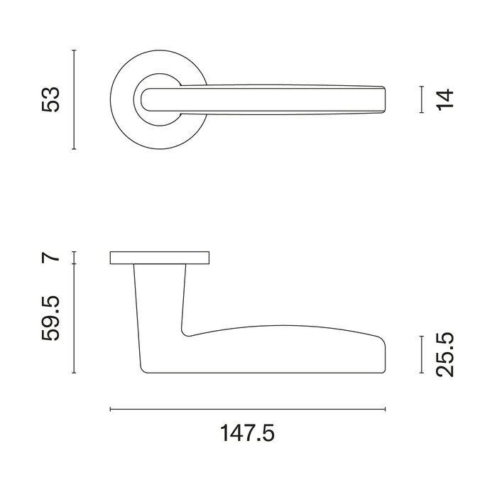 Aprile Poignées de porte solides Aprile LUNA PVD or Ø 53x7 mm