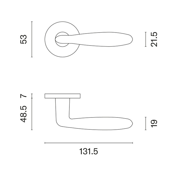 Aprile Black solid Aprile door handles VERBENA Ø 53x7 mm