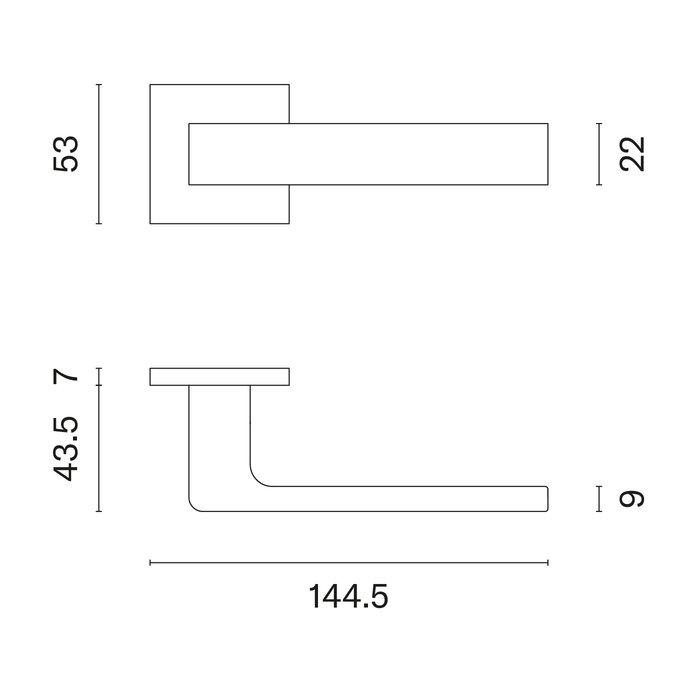Aprile Solid Aprile door handles SULLA matt chrome square 53x53x7 mm