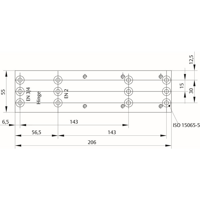 Assa Abloy Plaque de montage plate DCA161 pour ferme-porte DC 140 d'ASSA ABLOY en argent