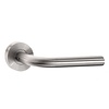 Assa Abloy TONIC-LINE "L" door handles on round rosette - Stainless steel - EN1906 Class 4