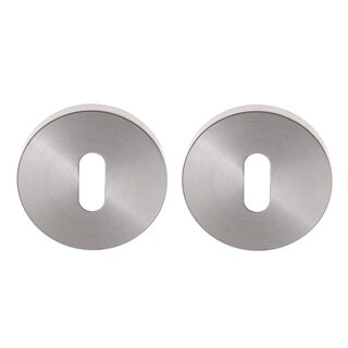 Assa Abloy Paire de rosaces de clé 53x6,5 mm - « Ligne Tonic » Assa Abloy - Acier inoxydable