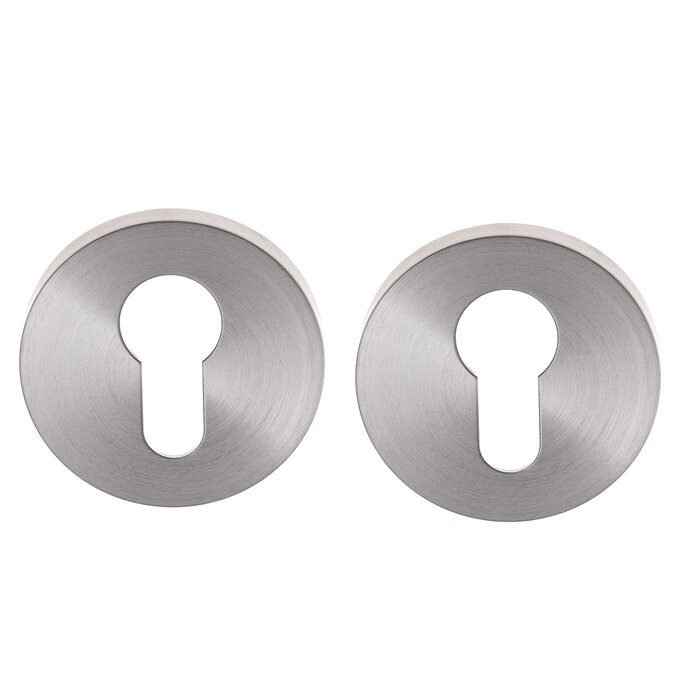 Assa Abloy Pair of cylinder rosettes 53x6.5mm - "Tonic Line" Assa Abloy - brushed stainless steel