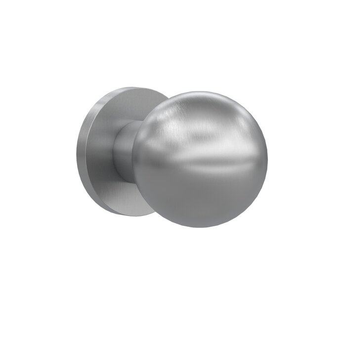 Assa Abloy ASSA ABLOY runder fester Knopf auf runder Rosette Ø53x6 - Gebürsteter Edelstahl