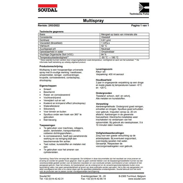 SOUDAL Soudal - Universal spray with 8-fold action.