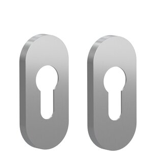 Assa Abloy Paar ovale cilinderrozetten - "Tonic Line" Assa Abloy - RVS