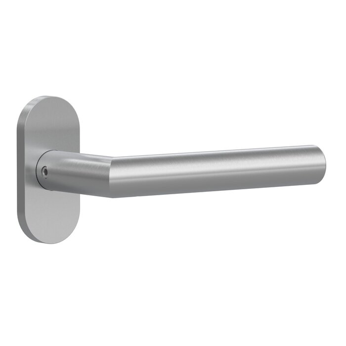 Assa Abloy Poignées de porte ASSA ABLOY L-90° TONIC-LINE sur rosace ovale 6,5 mm - acier inoxydable