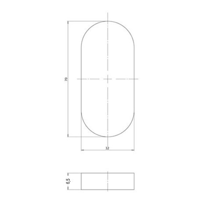 Assa Abloy Pair of oval blind rosettes 6.5mm - "Tonic Line" Assa Abloy - Brushed stainless steel