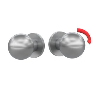 Assa Abloy Boutons à boule rotatifs ASSA ABLOY sur rosace ronde - acier inoxydable