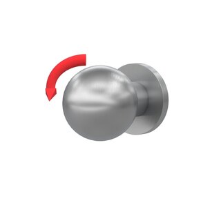 Assa Abloy Bouton sphérique ASSA ABLOY sur rosace ronde - Acier inoxydable - Tournant à gauche