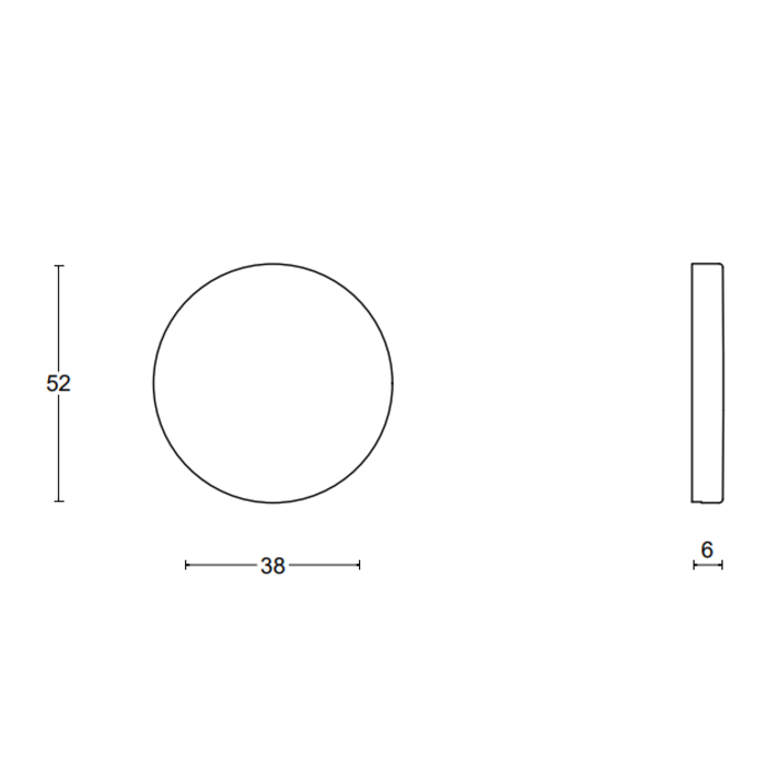 Formani 1 x Plaque de clé Basics LBB50 plaque aveugle 6 mm PVD noir