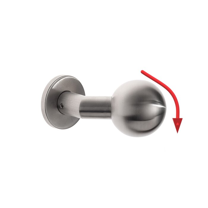 Assa Abloy ASSA ABLOY spherical knob on rosette Ø53x6 - Brushed stainless steel - Right-sided recessed