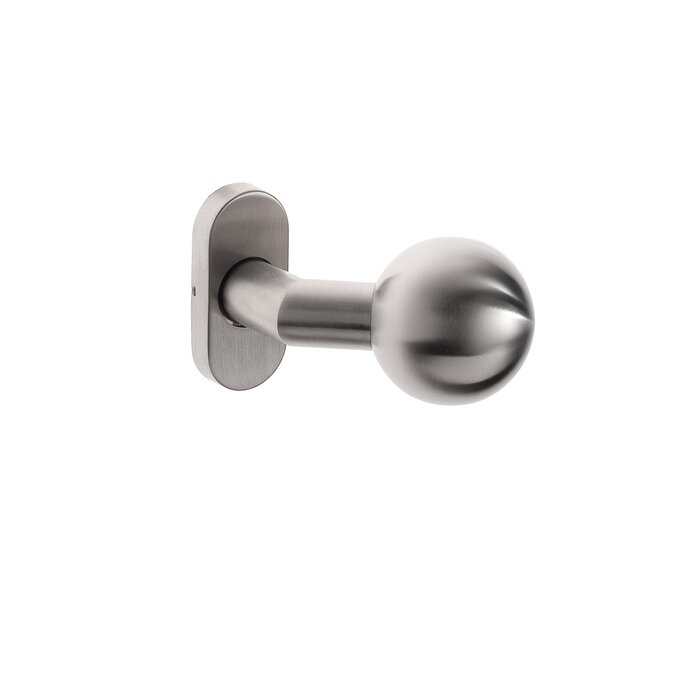 Assa Abloy Bouton sphérique fixe ASSA ABLOY sur rosace ovale 32x70x10mm - Inox brossé