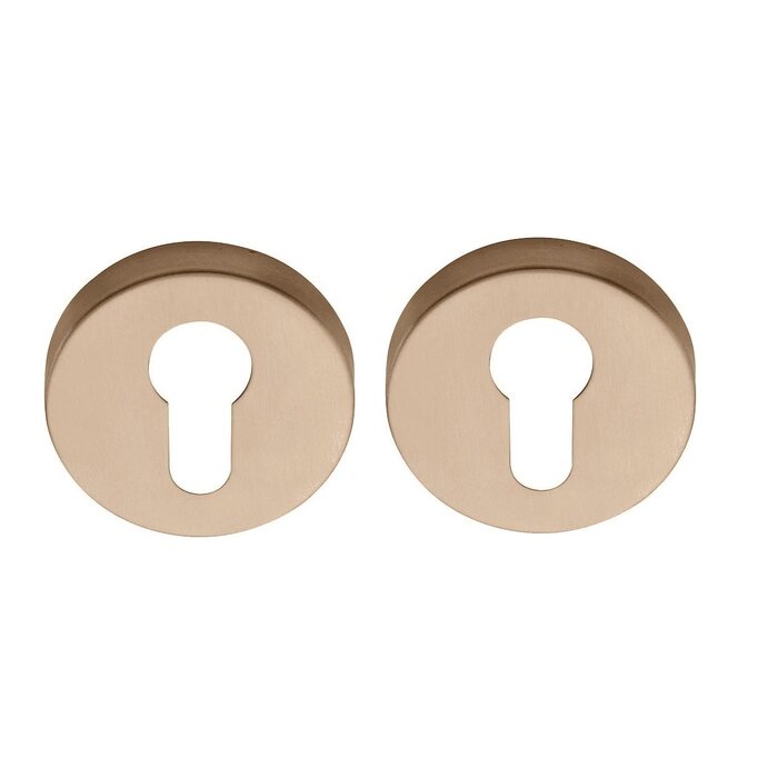 DKS Ronde cilinderplaatjes 50R - licht brons PVD - Ø52 mm