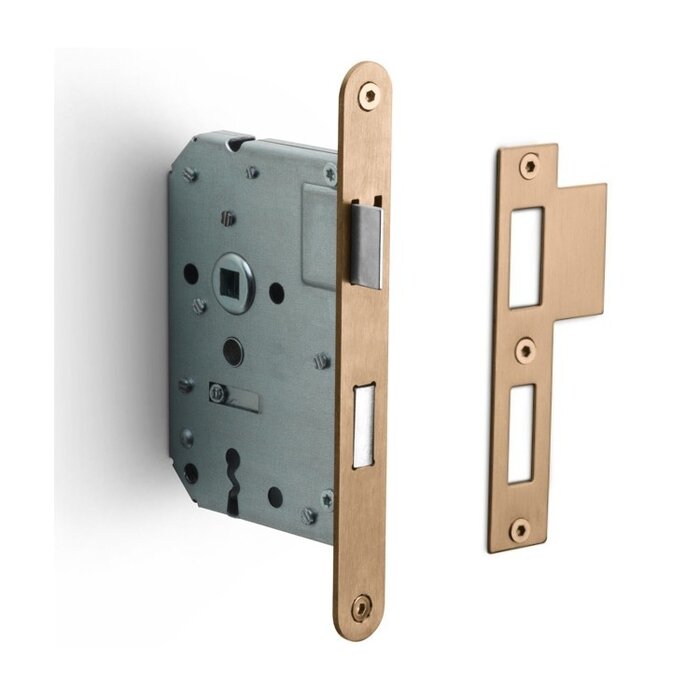 Formani FORMANI LBLA-N56 door lock with rounded front plate 174 x 20mm - Light bronze PVD