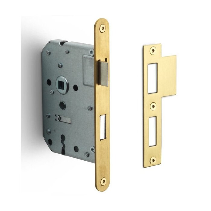 Formani FORMANI LBLA-N56 door lock with rounded front plate 174 x 20 mm - matt gold PVD