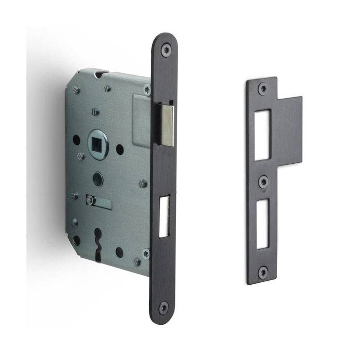 Formani FORMANI LBLA-N56 door lock with rounded front plate 174 x 20 mm - Gunmetal PVD
