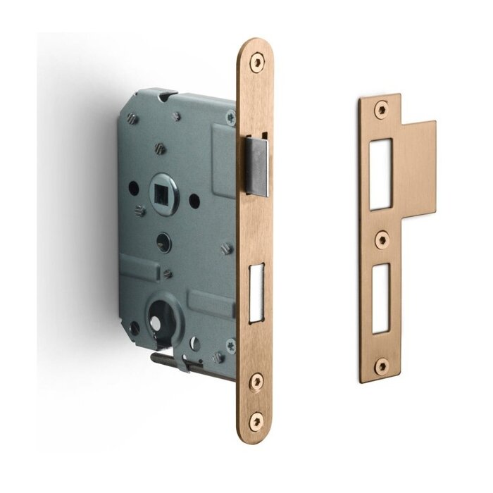 Formani FORMANI Zylinderschloss LBLA-Y55 mit abgerundeter Frontplatte 174 x 20mm - Hellbronze PVD