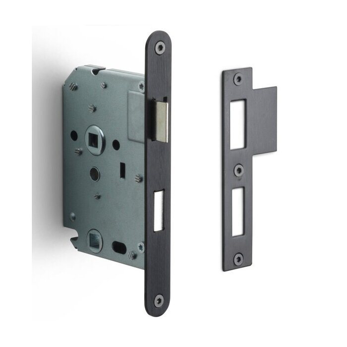 Formani FORMANI WC-Schloss LBLA-W63 mit abgerundeter Frontplatte 174 x 20 mm - Gun Metal PVD