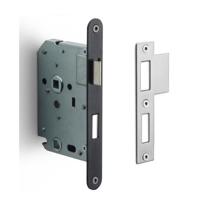 Formani FORMANI toilet lock LBLA-W63 with rounded front plate 174 x 20 mm - Gun metal PVD