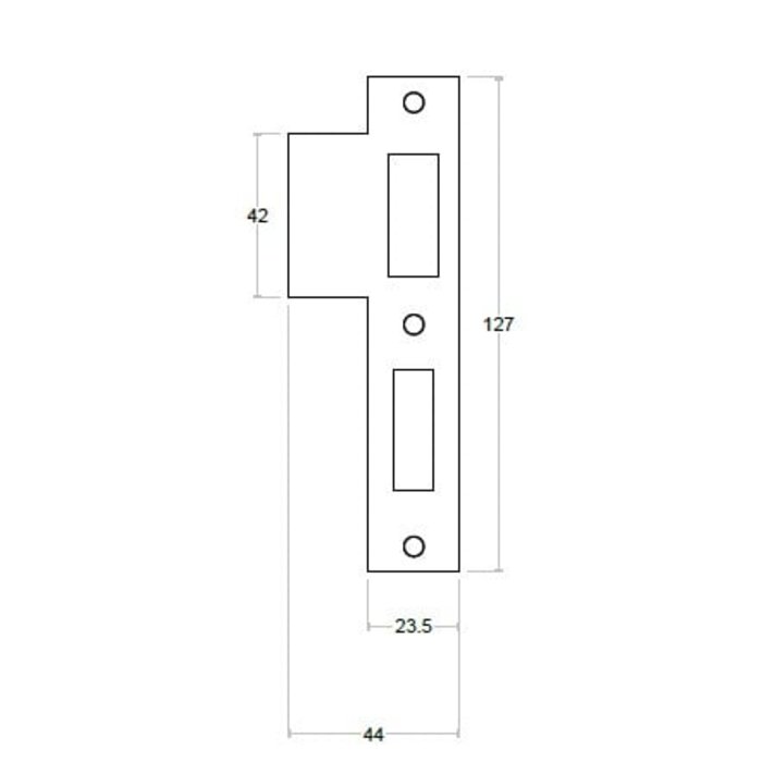 Formani Strike plate key-cylinder lock 127x24 mm - White
