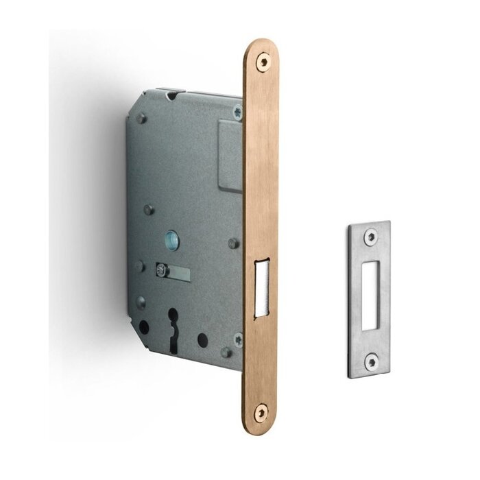 Formani FORMANI cabinet lock LBLKA-N56 with rounded front plate 174 x 20mm - Light bronze PVD - Copy