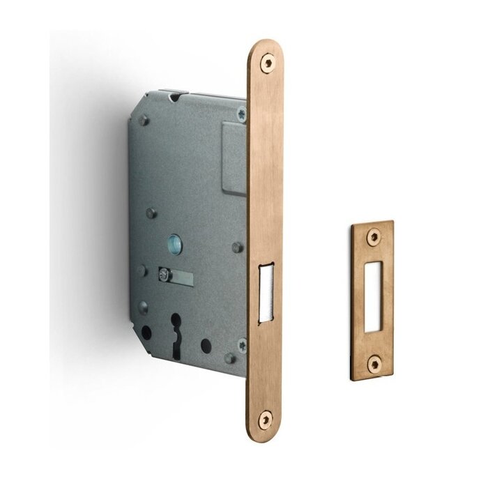 Formani FORMANI Schrankschloss LBLKA-N56 mit abgerundeter Frontplatte 174 x 20mm - Hellbronze PVD - Kopie