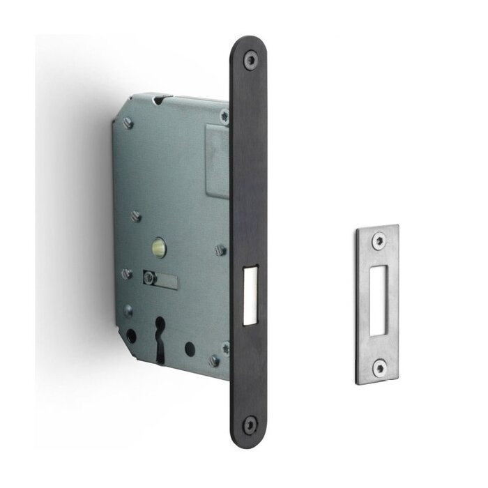 Formani FORMANI cabinet lock LBLKA-N56 with rounded front plate 174 x 20 mm - gunmetal PVD