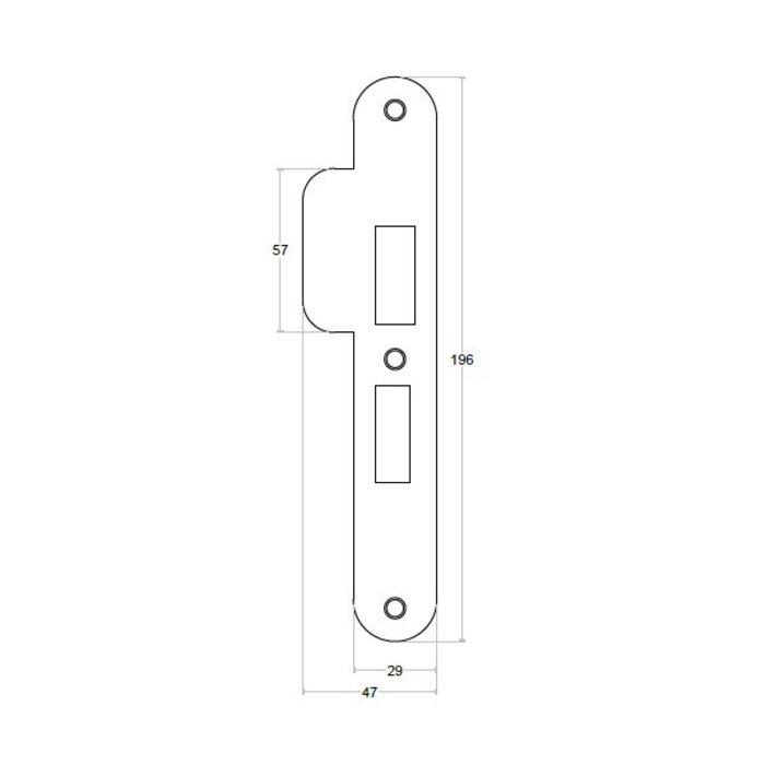 Formani Gâche pour serrure SKG** Formani 29x196 mm - gauche et droite - Inox mat