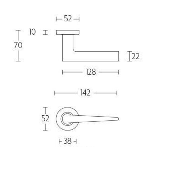 Formani Formani deurkruk Basics LB21H BR - Brons PVD