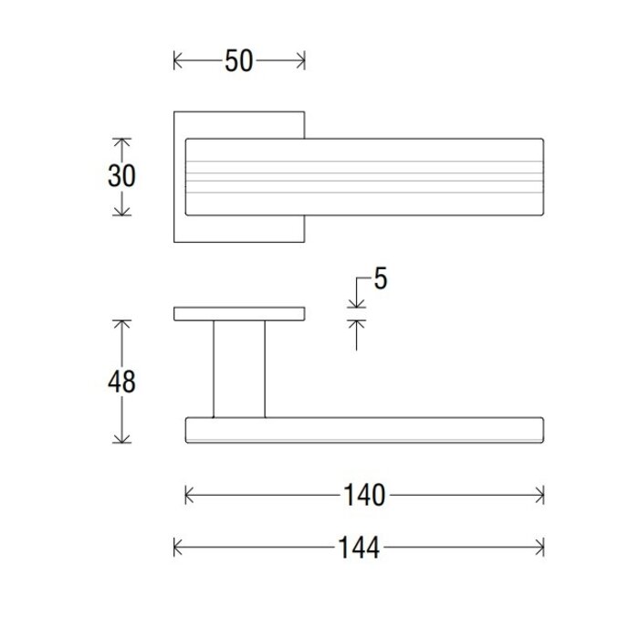 DKS Solid design door handles ANDROMEDA square - matt gold