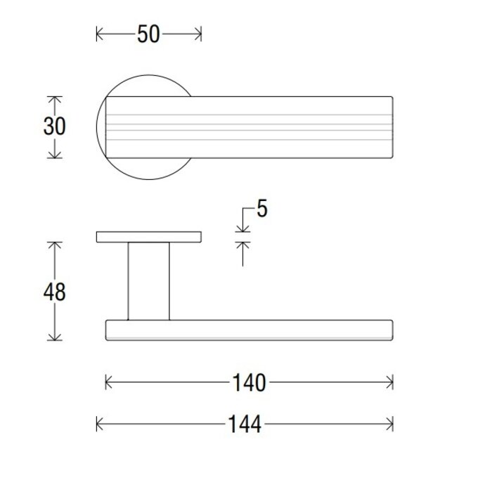DKS Solid design door handles ANDROMEDA round - matt gold