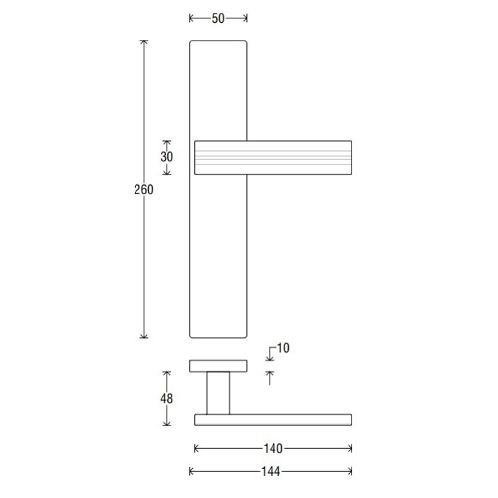 DKS Poignées de porte dorées ANDROMEDA sur bouclier